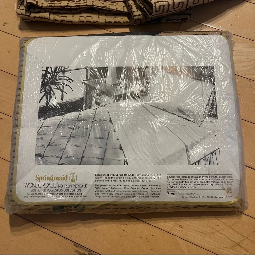 Springmaid Wondercale Queen Flat Sheet NEW 2 Pillowcases Andes Song Met Museum